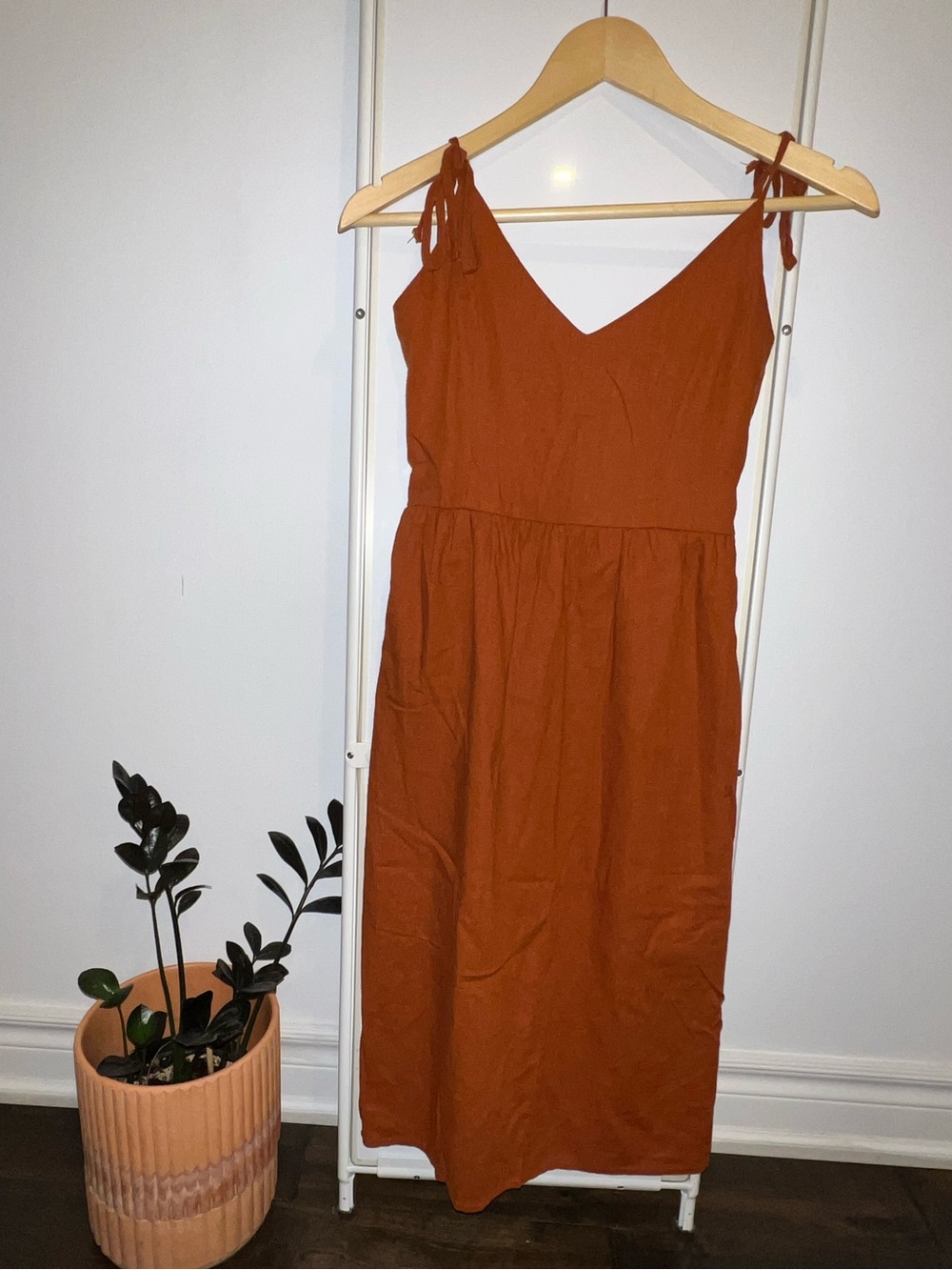 Terracotta Linen Blend Dress